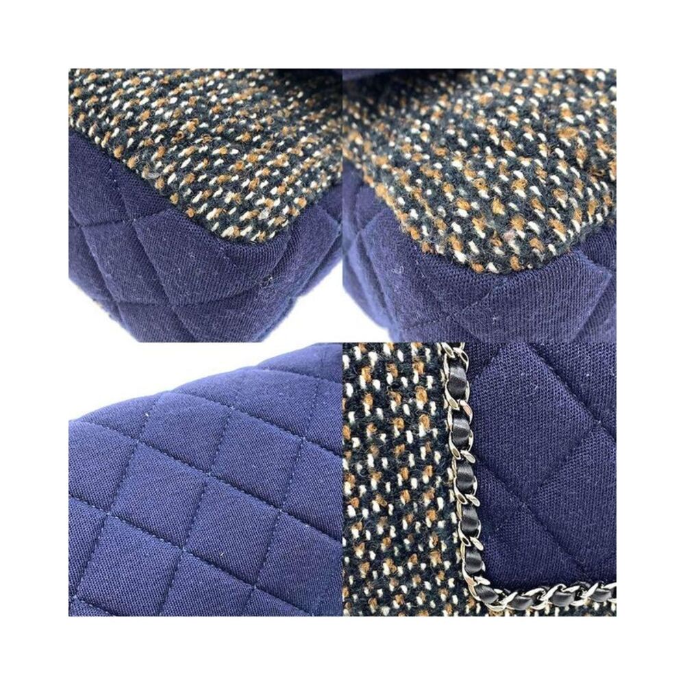 Pre Loved Chanel Matelasse Chain Shoulder Bag in Cotton Jersey Tweed - Picture 5 of 8